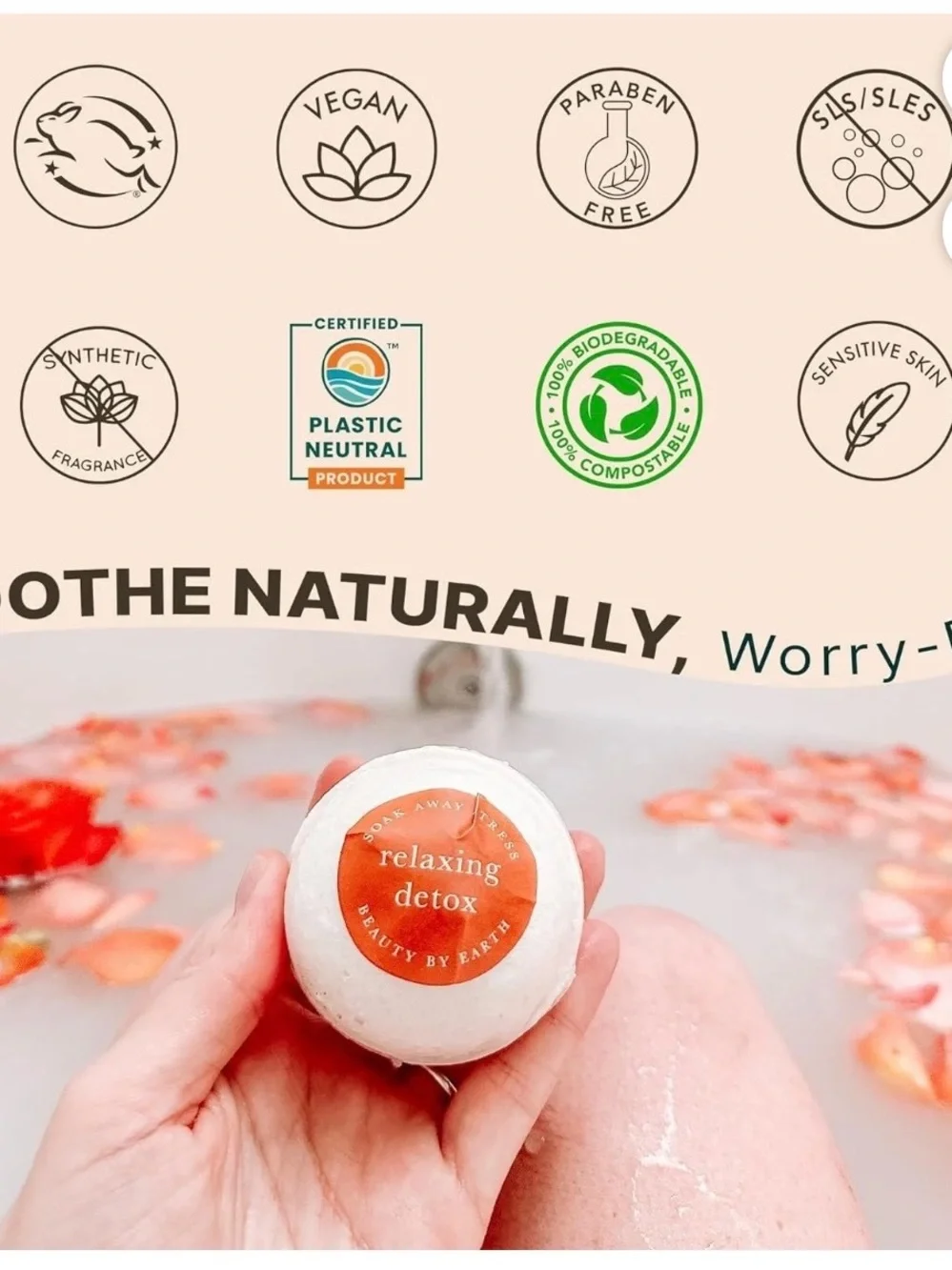 Beauty By Earth Bath Bombs Gift Box - Natural Brown